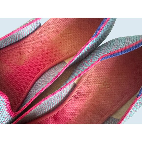 ROTHY'S Bluebell Triple Stitch Loafer Baby Blue Pink Slip On Size 10 - Picture 3 of 8